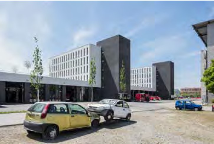 Landesfeuerwehrschule Baden-Württemberg Gebäude 1: Werkstatt und Wohnen, Bruchsal