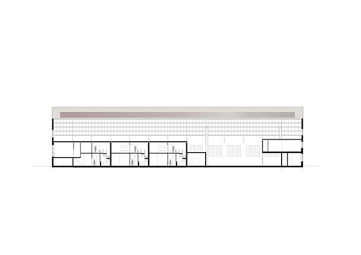 Reithalle Längsschnitt (Foto: Michael Welle Architektur GmbH)