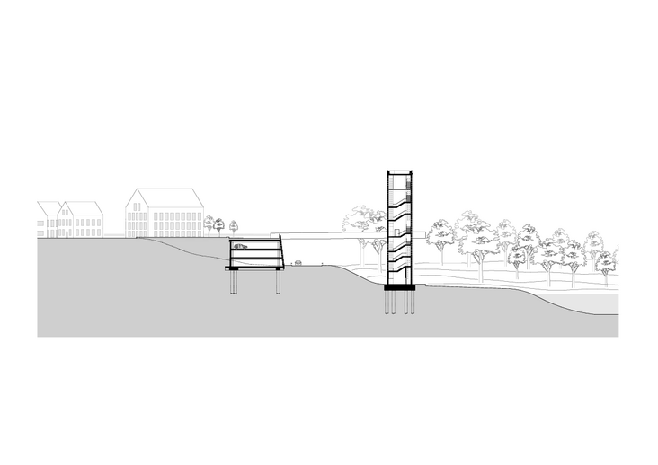 Schnitt des Areals am Kronenrhein (Foto: MONO Architekten)