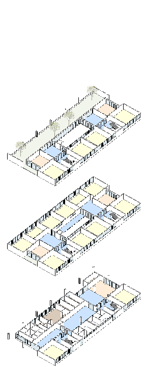 Explosionszeichnung Räume und Funktion (Foto: Jöllenbeck & Wolf Architekten)